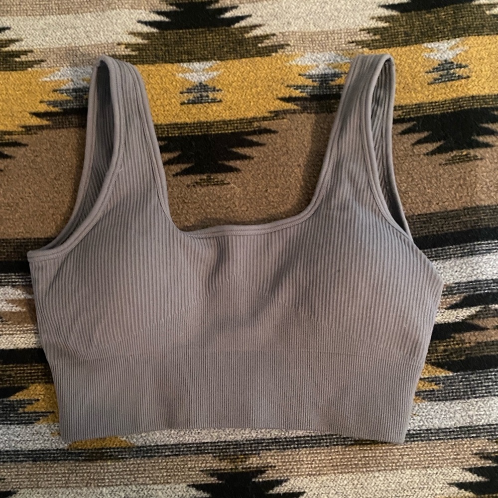 Born Primitive Gray Ribbed Studio Bra